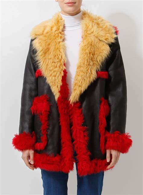 red shearling coat prada|Prada Faux Fur & Shearling Jackets for Women .